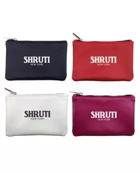 Custom Smooth Leatherette Flat Zippered Pouch