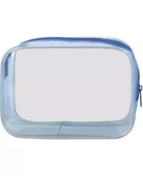 Clear or Pink or Blue Vinyl Bag 6.25x4.5x2.5