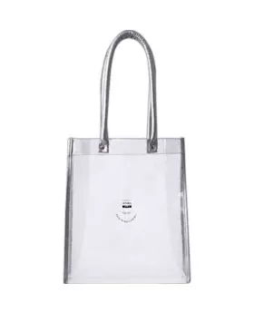 Glitz and Glam Clear and Silver Glittered Tote Bag