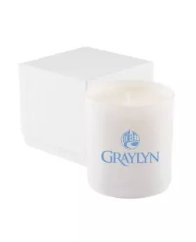 Premium High End 11Oz White Glass Candle in 2 Pc Gift Box - PHE