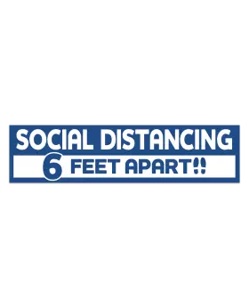 COVID-19 Floor Social Distancing Six Feet Decal 15x3.75 Inch