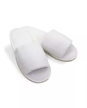 White Terry Cloth Open Toe Slippers