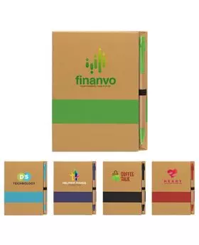 Full Color Eco Recycled Notebook 6 x 4 and Pen Gift Set