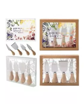 Glass Cheese Board with Full Color Imprint 5 Piece Gift Set