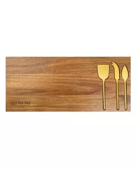The Wright Serving Set in Acacia Wood