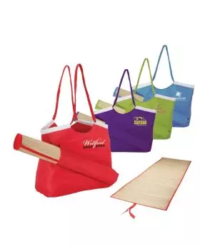 PolyCanvas Colorful Tote with Beach Mat