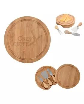 Classic Round Travel Cheese Board Gift Set