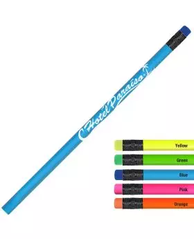 Bright Colored Pencil with Matching Colorful Eraser