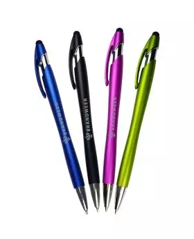 Designer Matte Metallic Colored Stylus Ballpoint Pens