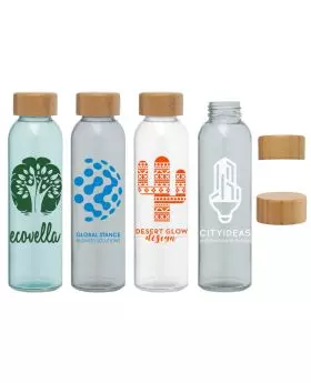 17 Oz Soda Glass Bottle with Bamboo Lid