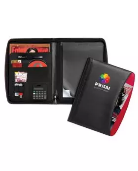  Colorful Pocket Professional Zippered Portfolio with Built-In Calculator