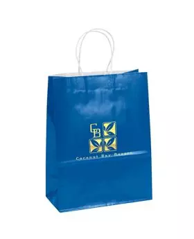 Colored Glossy Paper Foil Imprint Tote Vertical 13 Tall