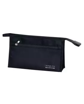 Black Zippered Satin and Nylon Pouch