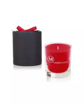11 Oz Red Candle in Ebony Round Gift Box - VLUE (Value)