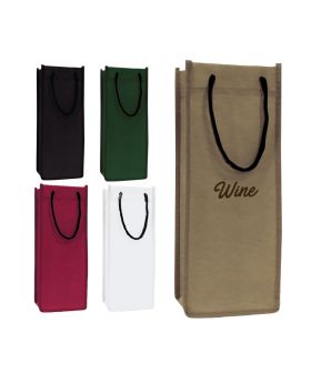 Simple NonWoven Wine Bottle Gift Tote Bag