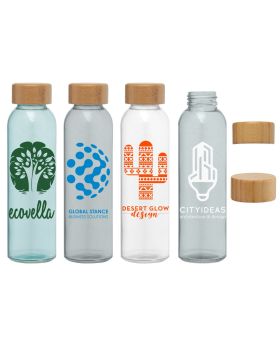 17 Oz Soda Glass Bottle with Bamboo Lid