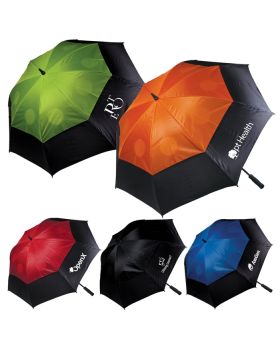 Color Contrast Windproof Umbrella with Fiberglass Shaft