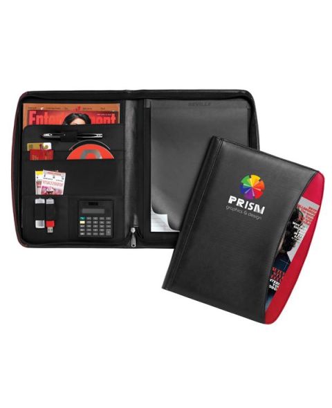  Colorful Pocket Professional Zippered Portfolio with Built-In Calculator