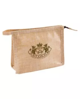 Water Resistant Jute Zippered Cosmetic Case