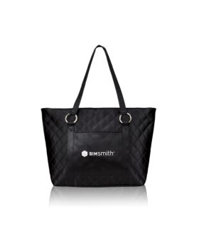 Metallic or Black Shiny Satin Quality Quilted Tote