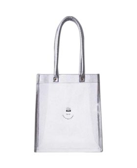 Glitz and Glam Clear and Silver Glittered Tote Bag