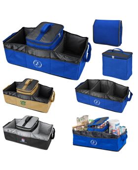 Collapsible 3 Compartment Trunk Organizer with Cooler