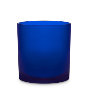 10 Oz Blue Vessel Custom Printed Candle Glass [ Empty No Wax Fill ]
