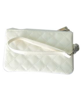 Quilted Leatherette Wristlet Purse