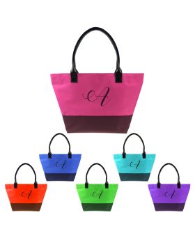 Custom Two Tone PMS Color Matching Tote With Patent Straps