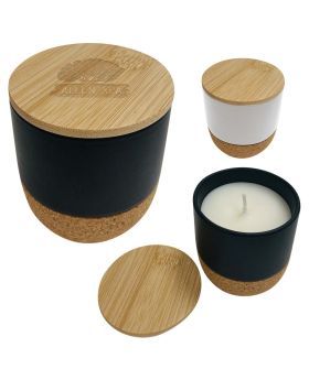 Cork and Ceramic Modern and Earthy 4.5 Oz Candle with Wooden Lid - VSPE (Value Speed)