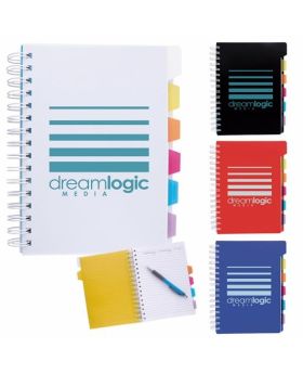 5 Colorful Diver Tabbed Spiral Notebook