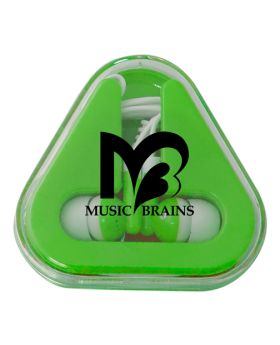 Triangle Earbuds Color Play Case with Full Color or Screen Print Logo
