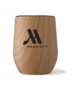 12 Oz High-End Natural Woodgrain Stainless Steel Stemless Cup