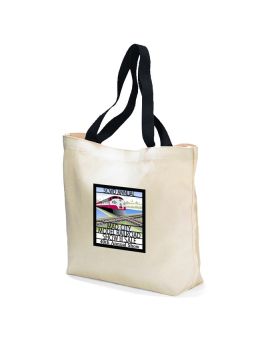 9 Oz. Cotton Canvas Traditional Promo Tote with Colored Straps