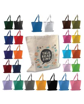 12 Oz Heavy Colored Canvas Flat Tote with Soft Web Handles