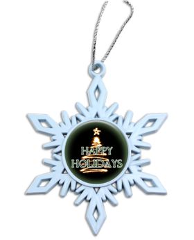 Premium Holiday Die Cast Snowflake Ornament Full Color