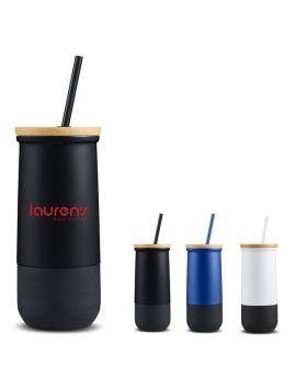 20 Oz Uber Cool Stainless Steel Vacuum Tumbler with Lid and Straw