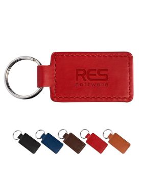Classic Colored Leatherette Rectangle Key Chain
