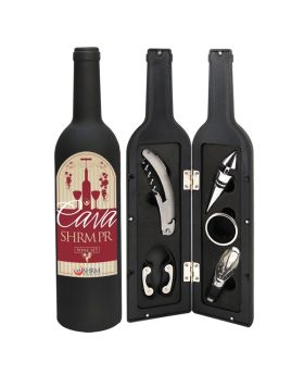 7 Piece Wine Gift Set in Bottle Shaped Premium Packaging