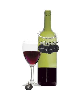8 Piece Wine Charm Set with Chalkboard Feature