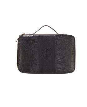 Premium Leather Zippered Cosmetic Travel Case