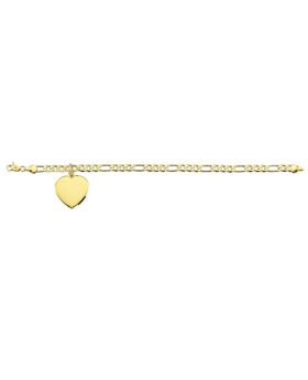 Gold Plated Bracelet With Heart Pendant