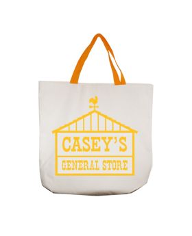 10 Oz Canvas Gusseted Medium Tote with Colored Straps