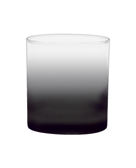 10 Oz Gradient Black and White Vessel Custom Printed Candle Glass [ Empty No Wax Fill ]