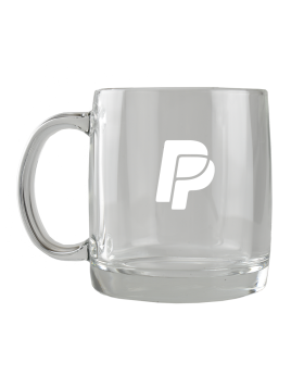 Premium 13 Oz Glass C-Handle Mug with Engraved Logo