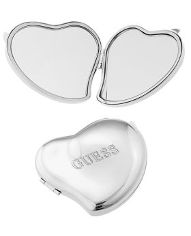 Silver Heart Mirror Compact
