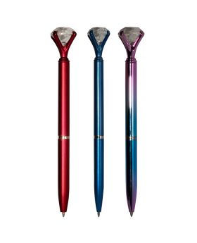 Diamond Crystal Top Ballpoint Gradient Color or Solid Color Pen