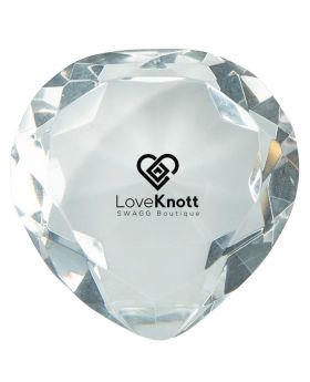 Crystal Diamond Heart Paperweight