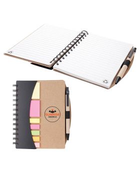 Spiralbound Sticky Notes Notebook with Pen