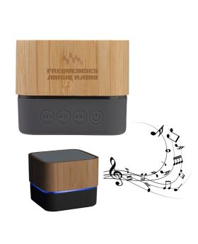 Bamboo Light-Up Wireless Mini Bluetooth Speaker